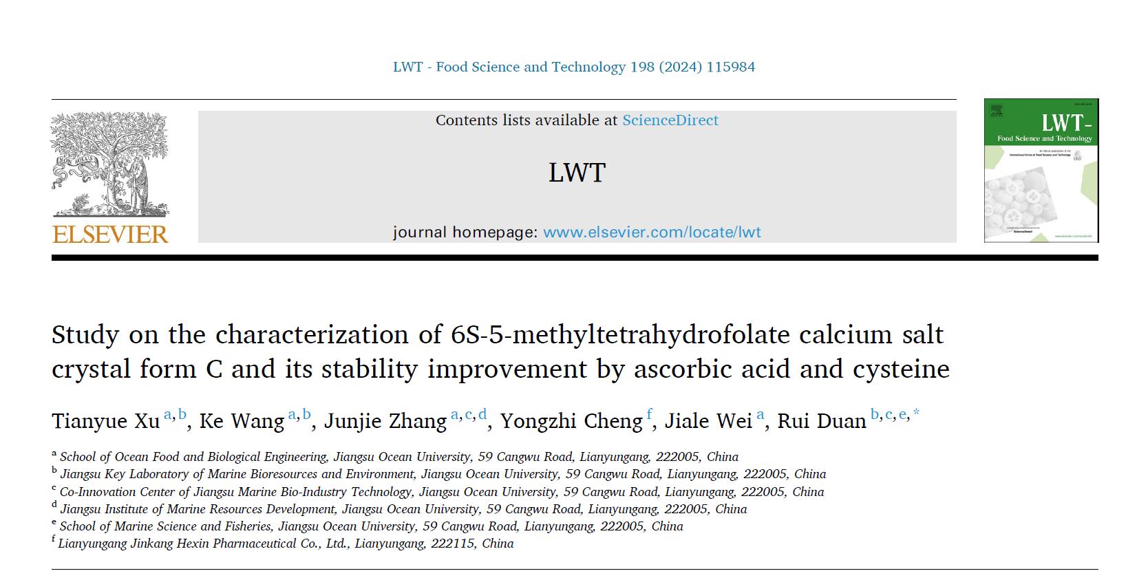 Magnafolate: Novel Active Folate Stability Exploration and Food Industry Applications