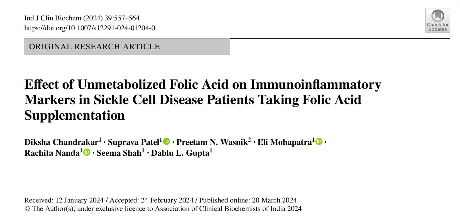 Why Do Inflammation Markers Stay High When Folate Levels Look Good? The Issue May Be Unmetabolized Folic acid