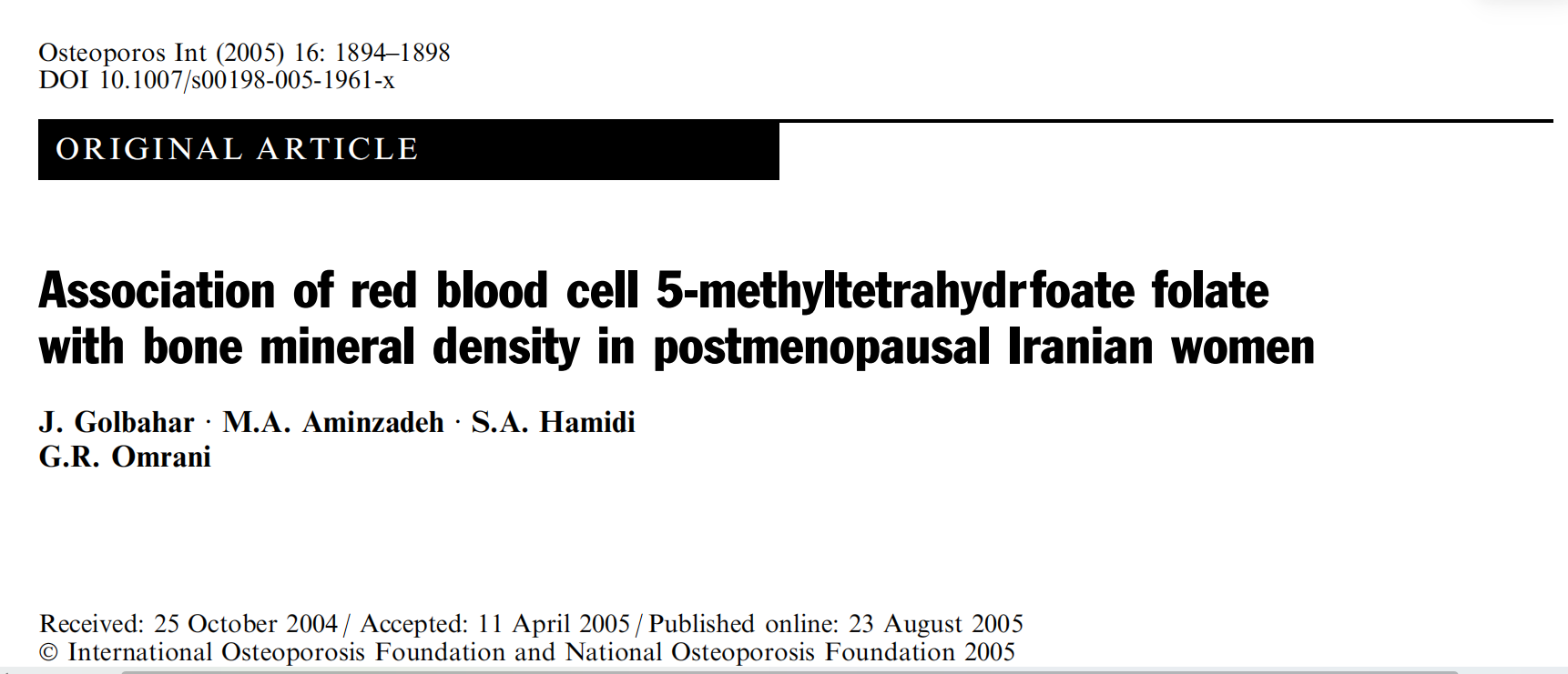Why Would Your Doctor Ask About This Type of Folate After an Osteoporosis Diagnosis?